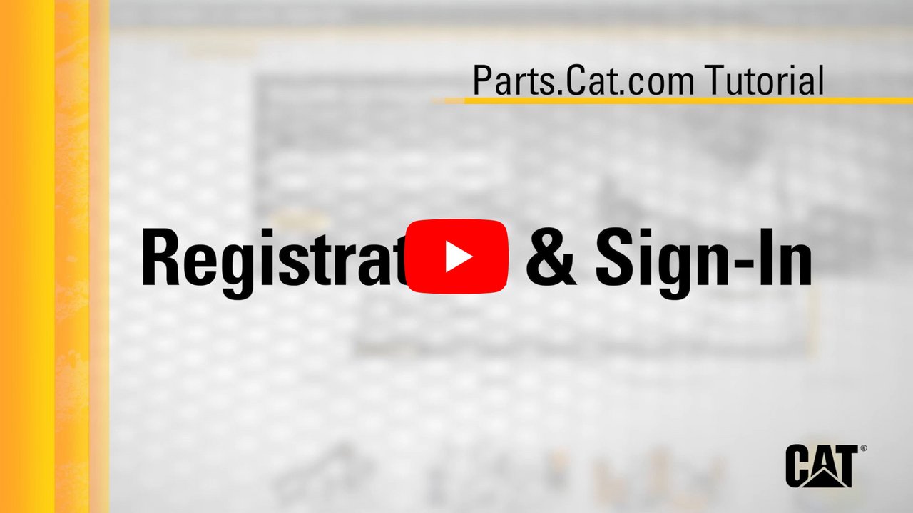 Caterpillar video tutorial to register and sign-in on parts.cat.com